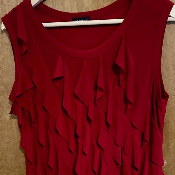 Beautiful Cocomo Red Ruffled Tank‎ Top Blouse Size XL - Picture 1 of 1